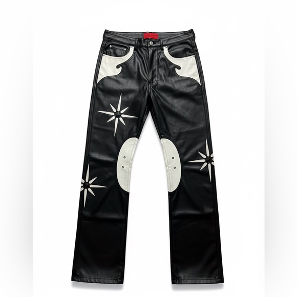 Black and White Leather Pants